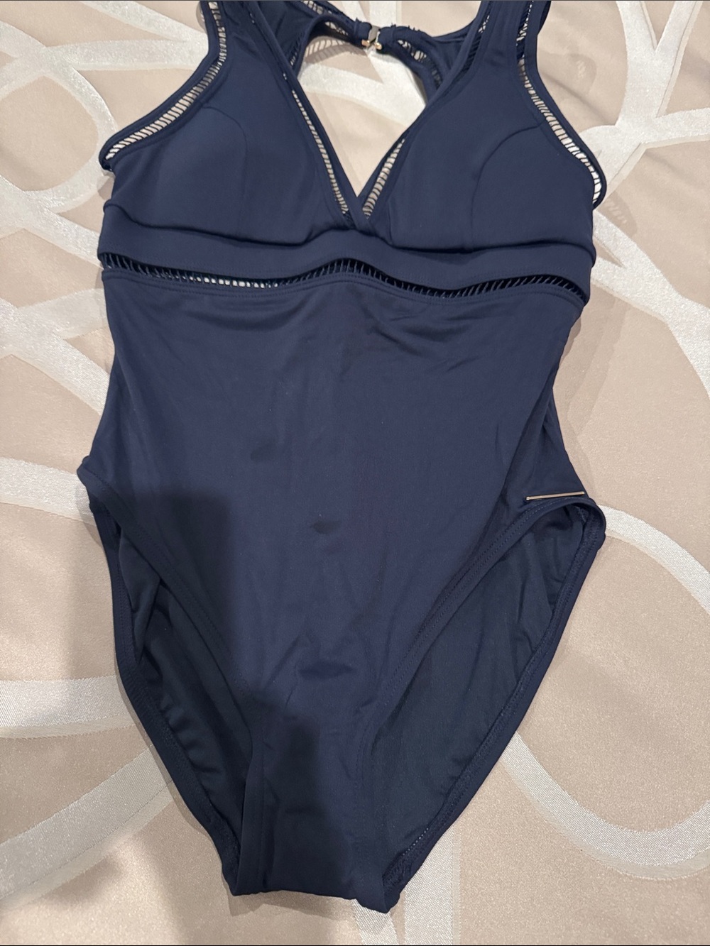 Michael Kors Navy One-Piece Swimsuit with Cutout Trim